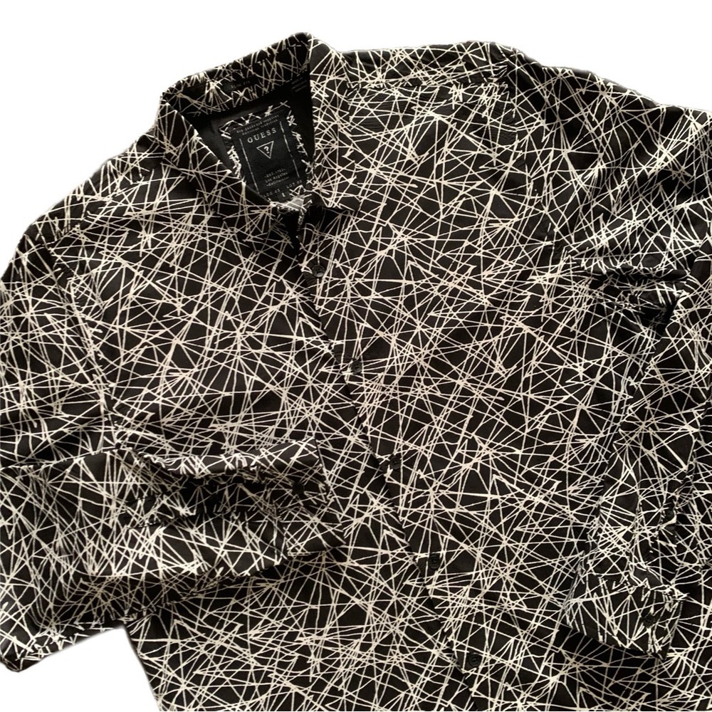 Guess Black and White Abstract Pattern Shirt